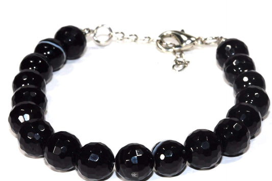 Silver Hestia Bracelets Black Agate Yoga Bracelet