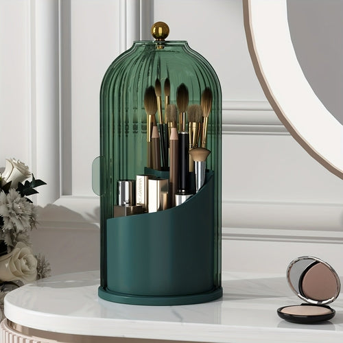 Champagne Apollo Home & Garden 360 Rotating Makeup Organizer with Clear Cover