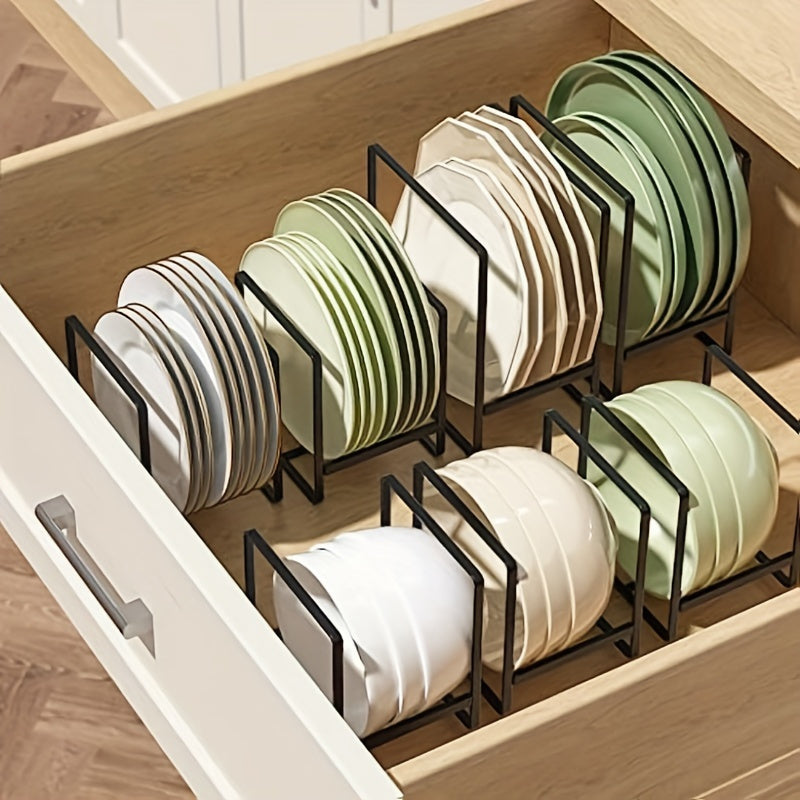 Champagne Apollo Home & Garden 3pcs Metal Plate Rack Storage Box - Vertical Rack Holder for Kitchen