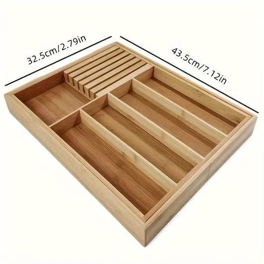 Champagne Apollo Home & Garden Expandable Bamboo Kitchen Drawer Organizer for Knives and Utensils