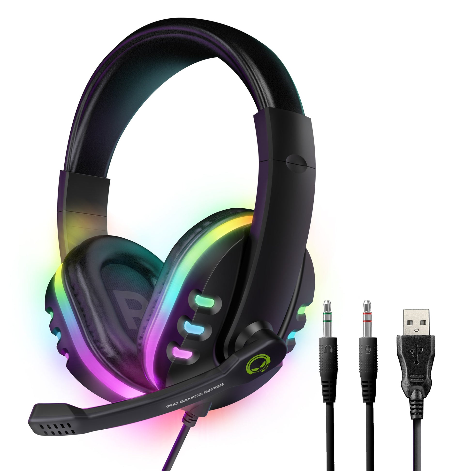 Sky Iapetus Audio & Video HyperGear SoundRecon RGB LED Gaming Headset w 7 Color Lights & Mic