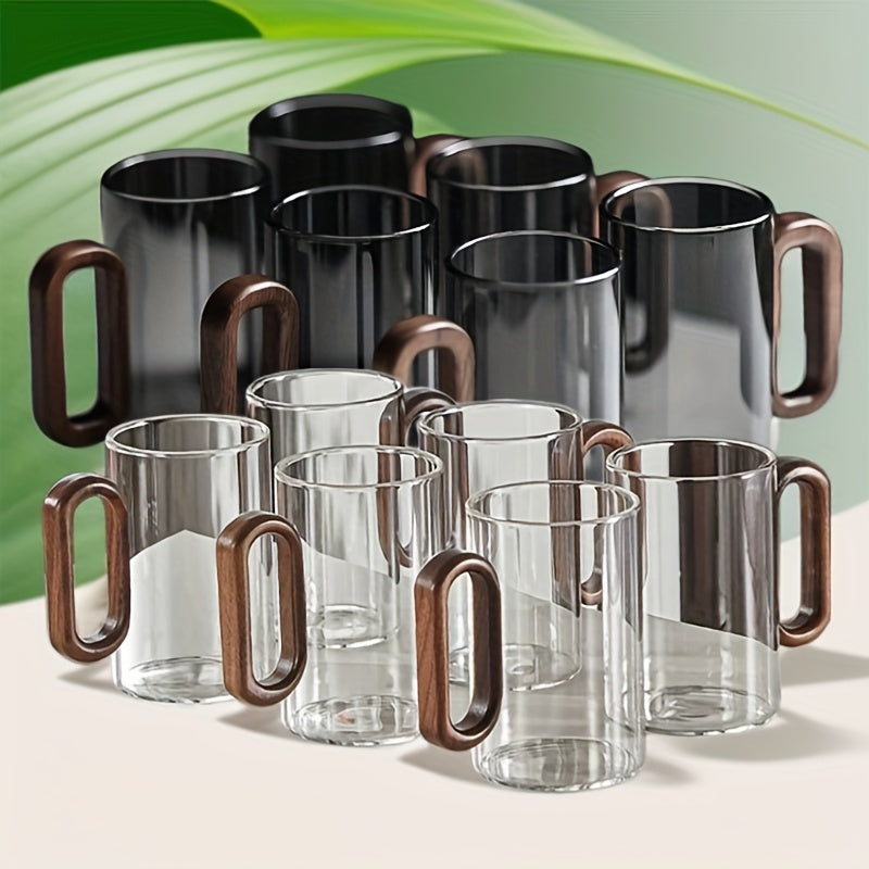 Champagne Apollo Home & Garden Ecofriendly Glass Mug Set with Dark Walnut Handle