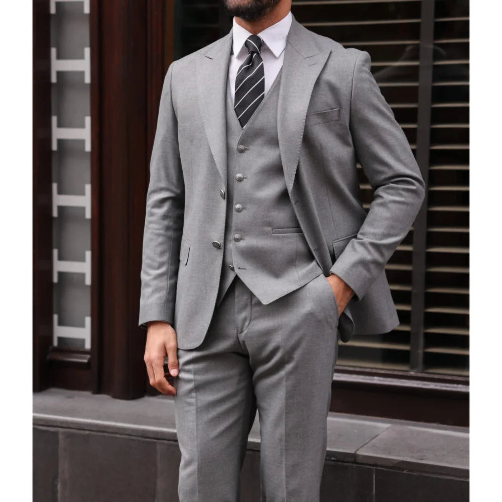 Next Level Fly Light Gray Men's Three Piece Suits