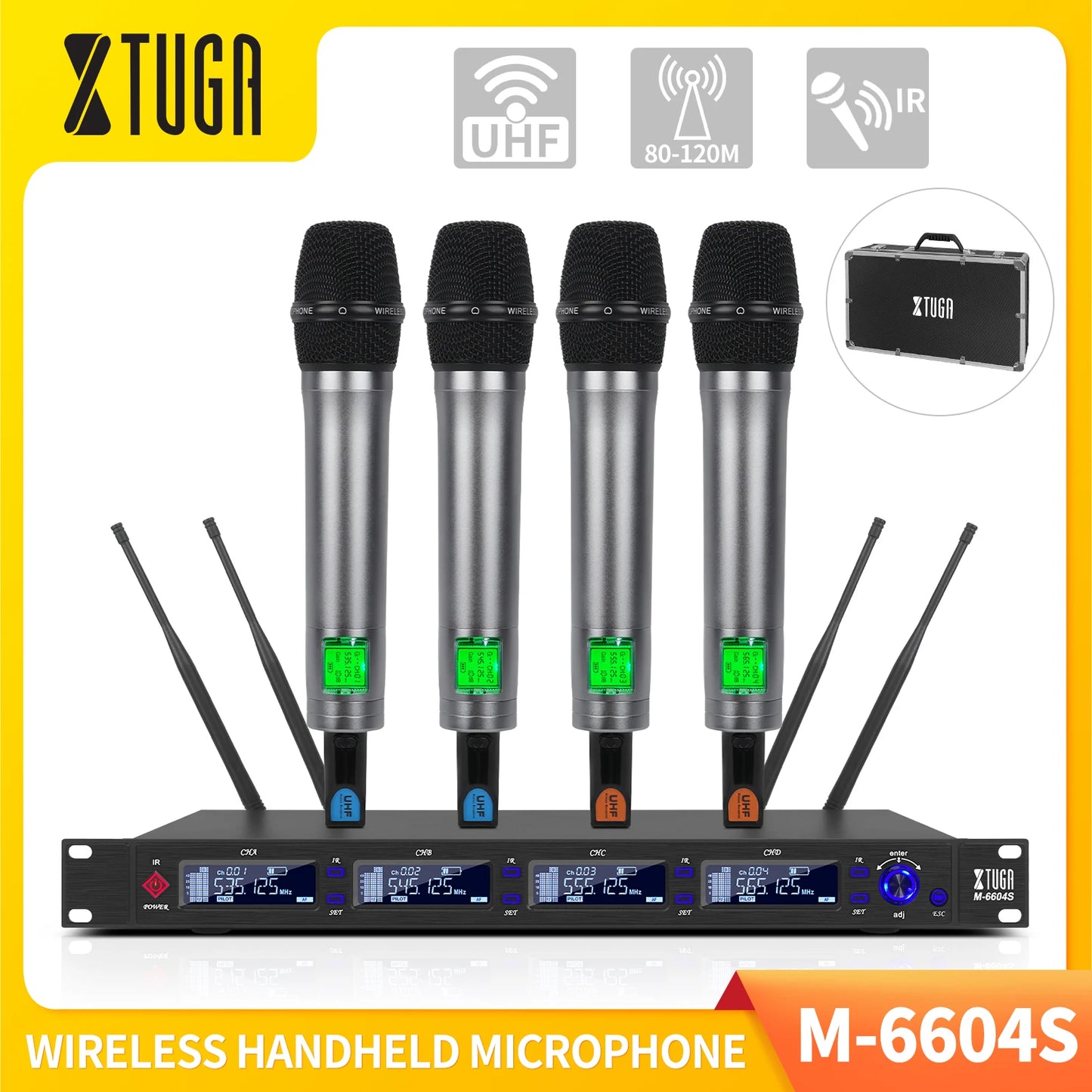 Next Level Fly Xtuga M-6604S flight case packaging wireless microphone 4 channel aluminum alloy