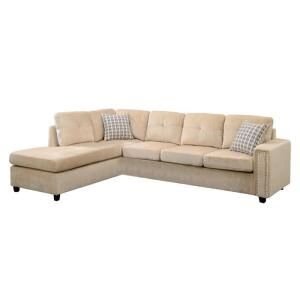 Jade Furniture Gray Velvet Reversible Sectional Sofa