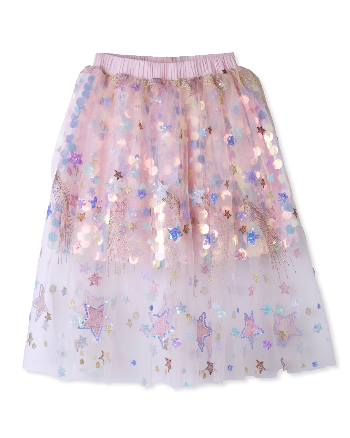 Ivory Trillium Kid's Clothing Skirt with Sequin Sparkle