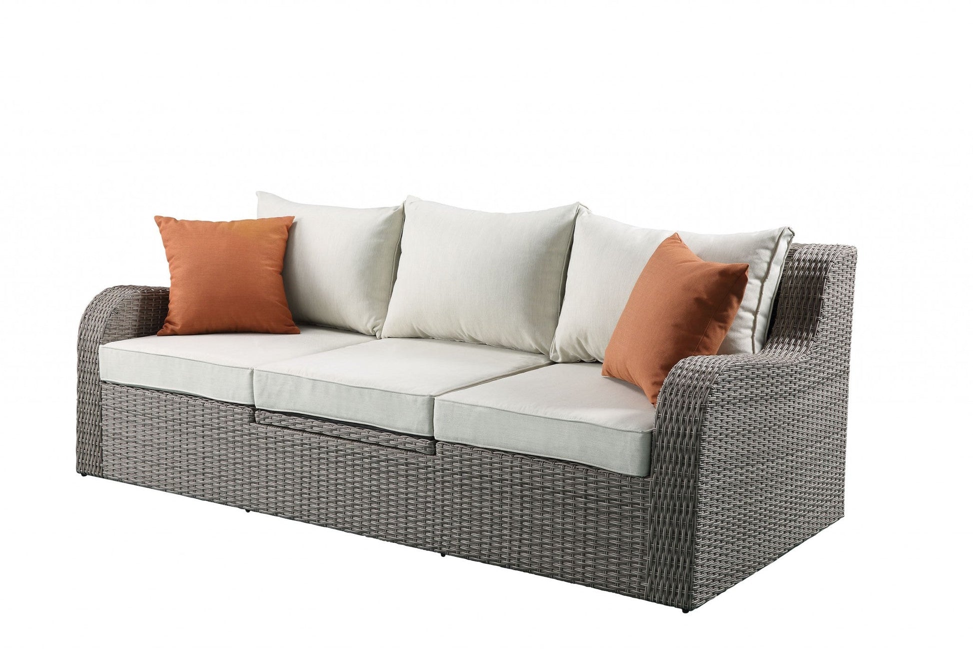 Jade Furniture 3 Piece Gray Wicker Patio Sectional And Ottoman Set