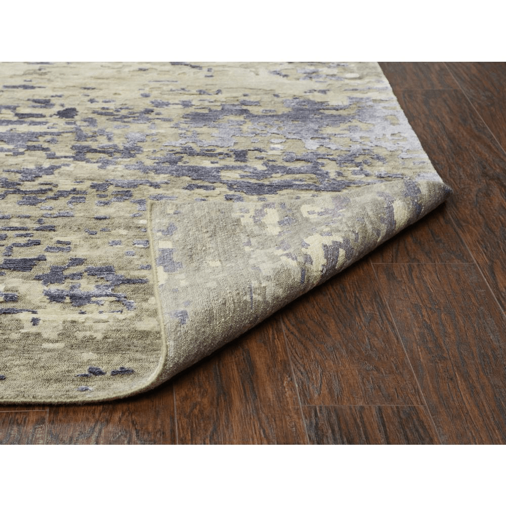 Lavender Windroot Bath & Beauty Hand Knotted Cut Pile Wool/ Viscose Rug, 8' x 10'