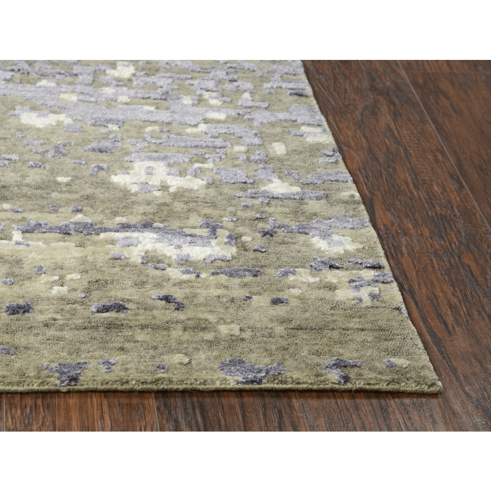 Lavender Windroot Bath & Beauty Hand Knotted Cut Pile Wool/ Viscose Rug, 8' x 10'