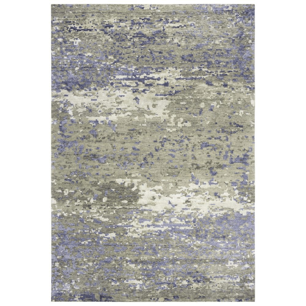 Lavender Windroot Bath & Beauty Hand Knotted Cut Pile Wool/ Viscose Rug, 8' x 10'