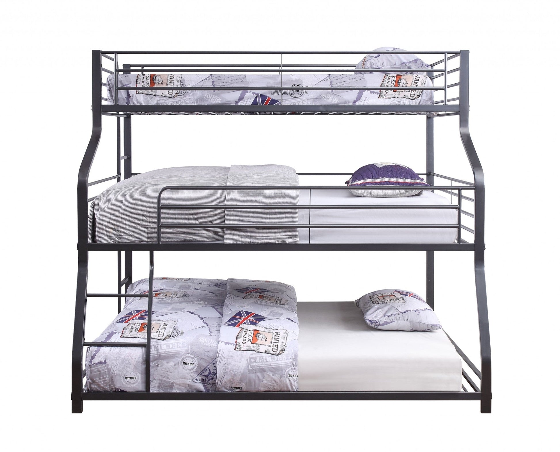 Jade Furniture Gun Metal Triple Bunk Beds