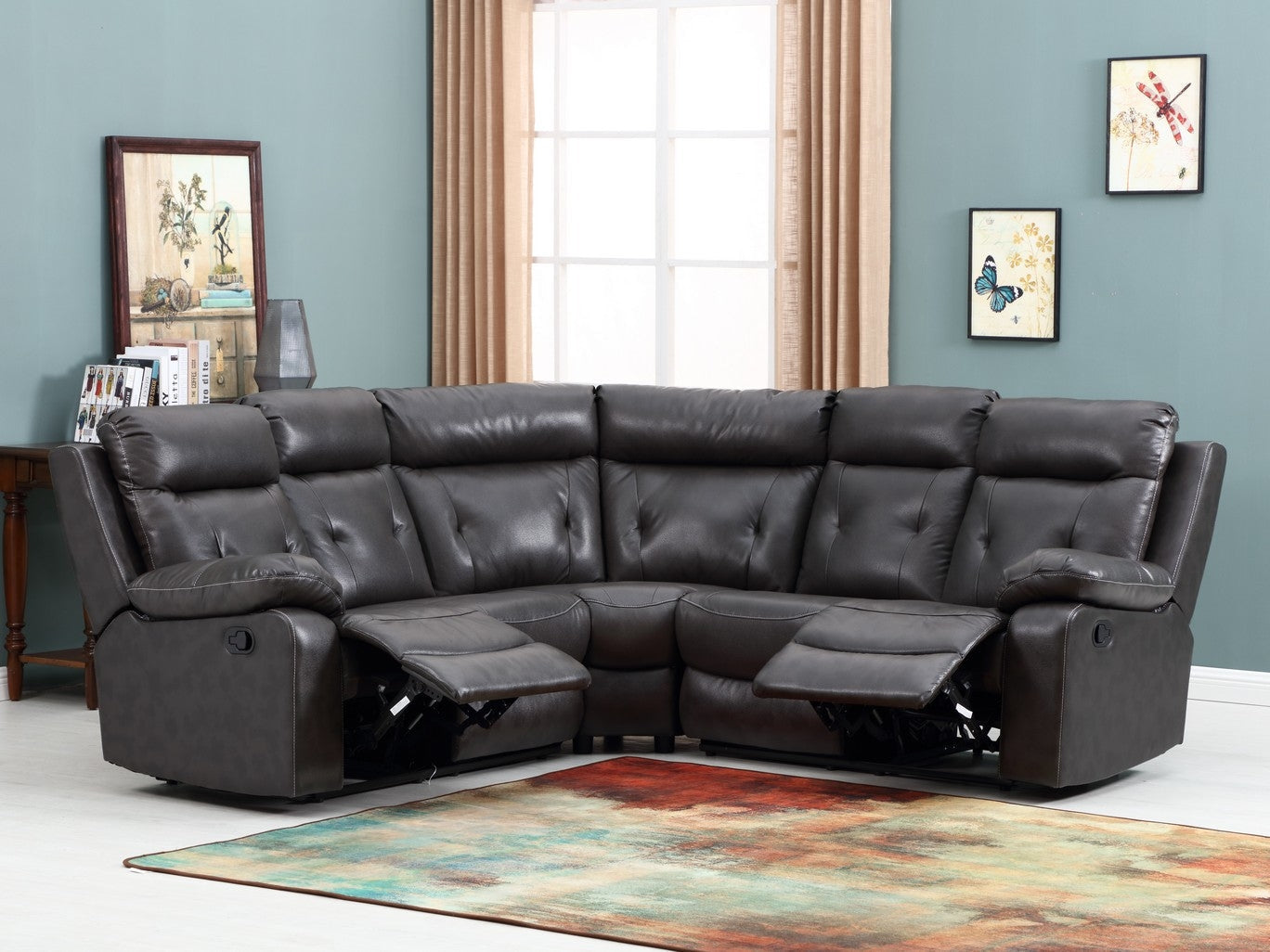 Jade Furniture Dark Gray Leather Sectional