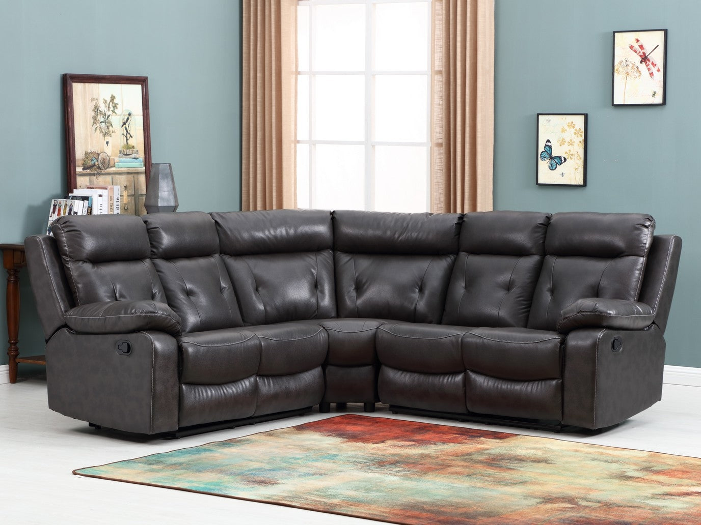 Jade Furniture Dark Gray Leather Sectional