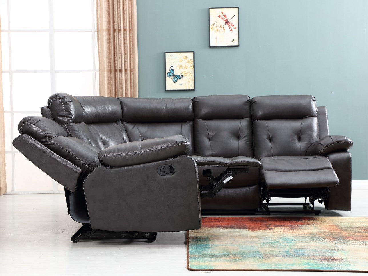 Jade Furniture Dark Gray Leather Sectional