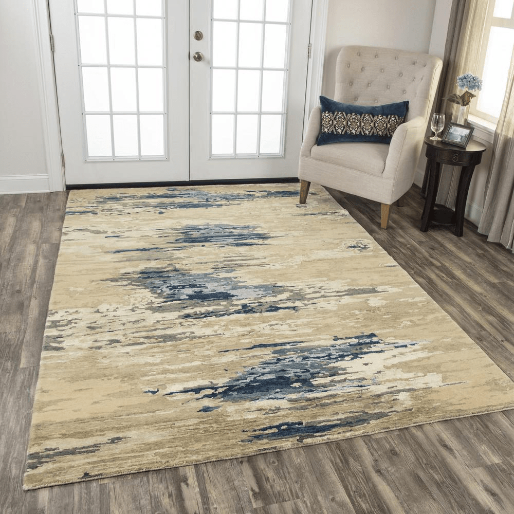 Lavender Windroot Bath & Beauty Hand Knotted Cut Pile Wool/ Viscose Rug, 8' x 10'