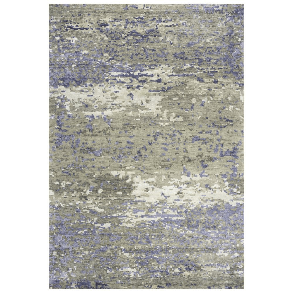 Lavender Windroot Bath & Beauty Hand Knotted Cut Pile Wool/ Viscose Rug, 8' x 10'