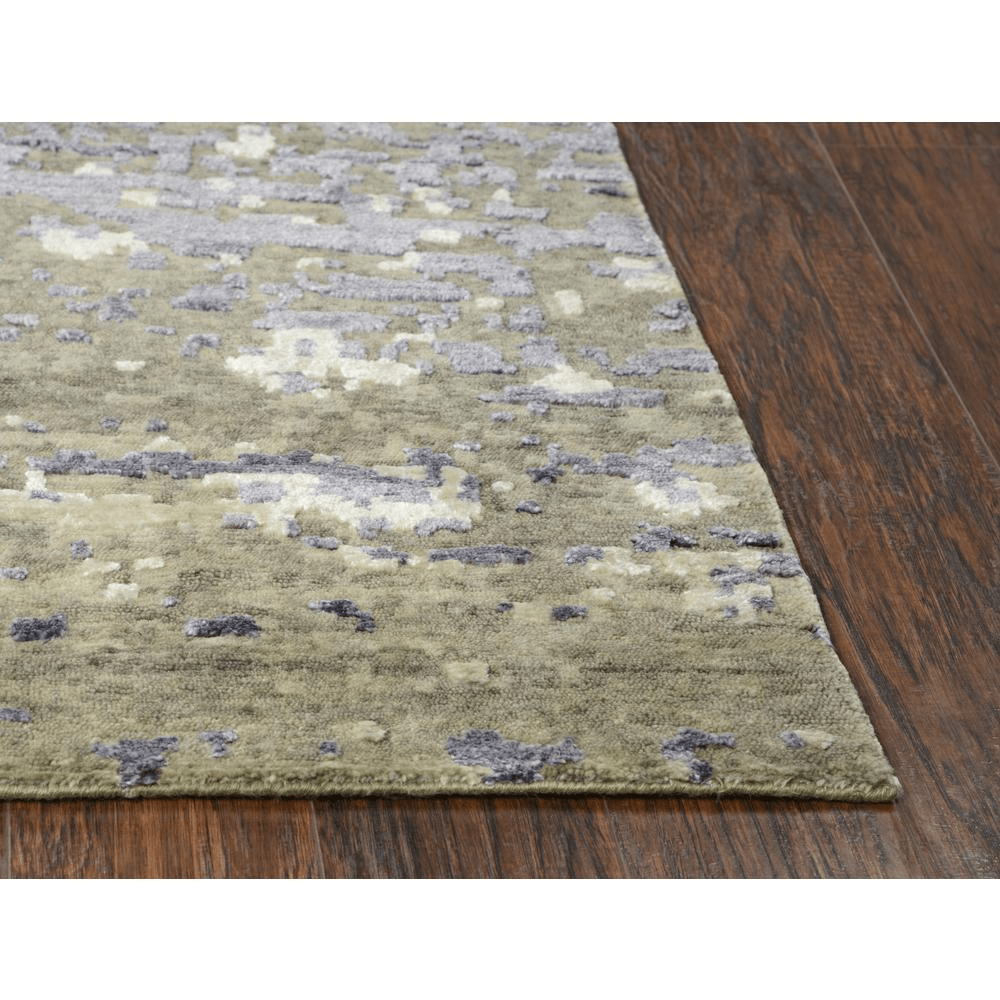 Lavender Windroot Bath & Beauty Hand Knotted Cut Pile Wool/ Viscose Rug, 8' x 10'