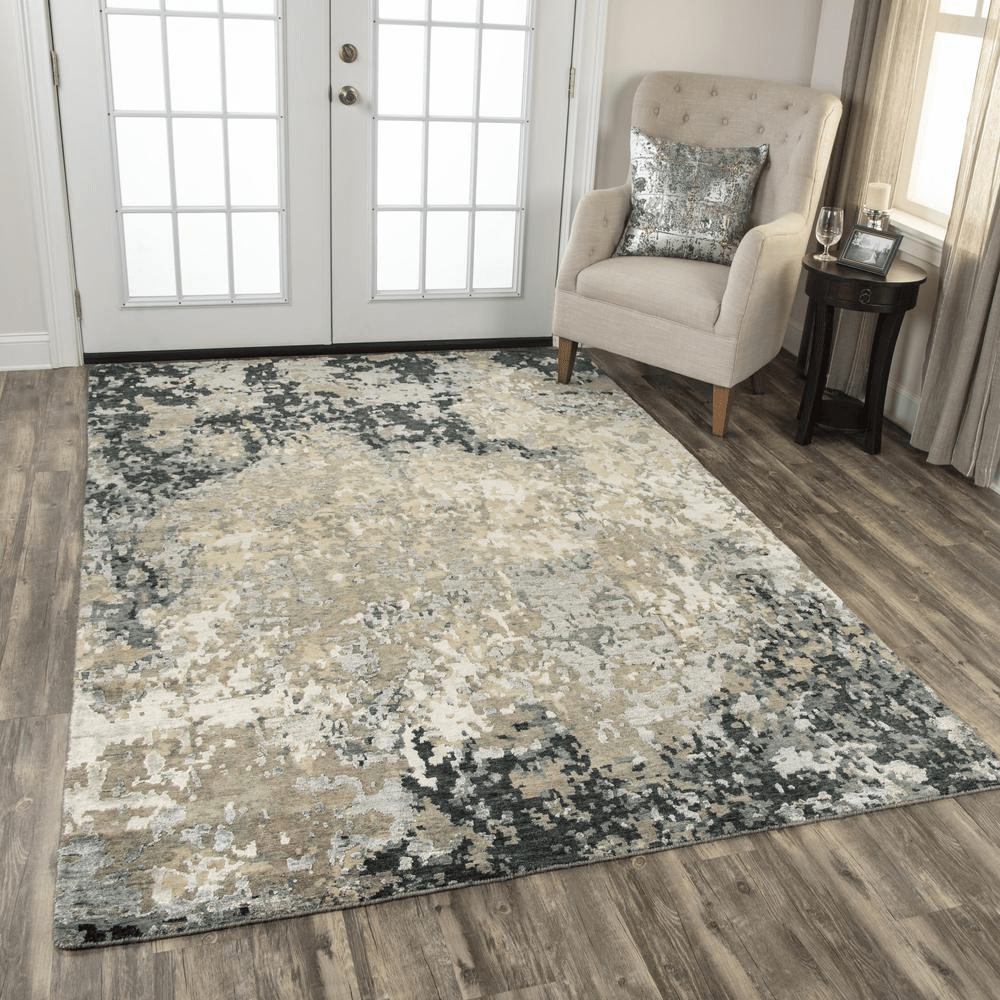 Lavender Windroot Bath & Beauty Hand Knotted Cut Pile Wool/ Viscose Rug, 8' x 10'