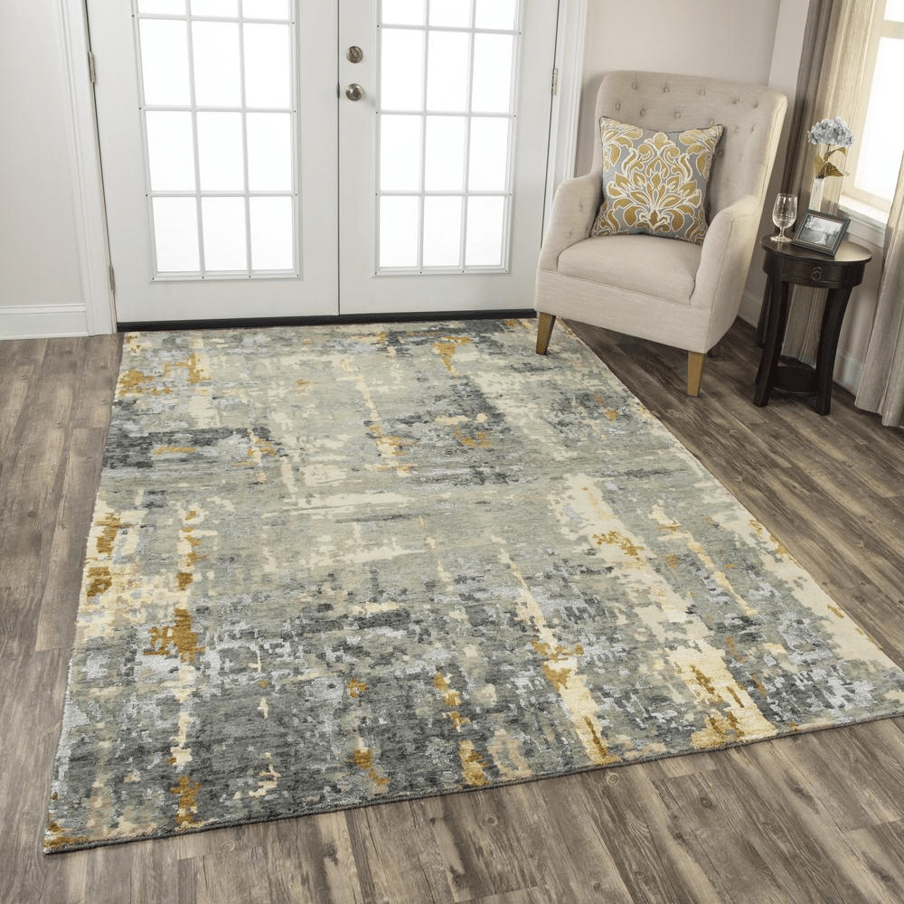 Lavender Windroot Bath & Beauty Hand Knotted Cut Pile Wool/ Viscose Rug, 8' x 10'