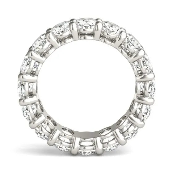 White Cassandra Earrings 14K Oval Lab Grown Diamond Couture Classic Eternity Ring