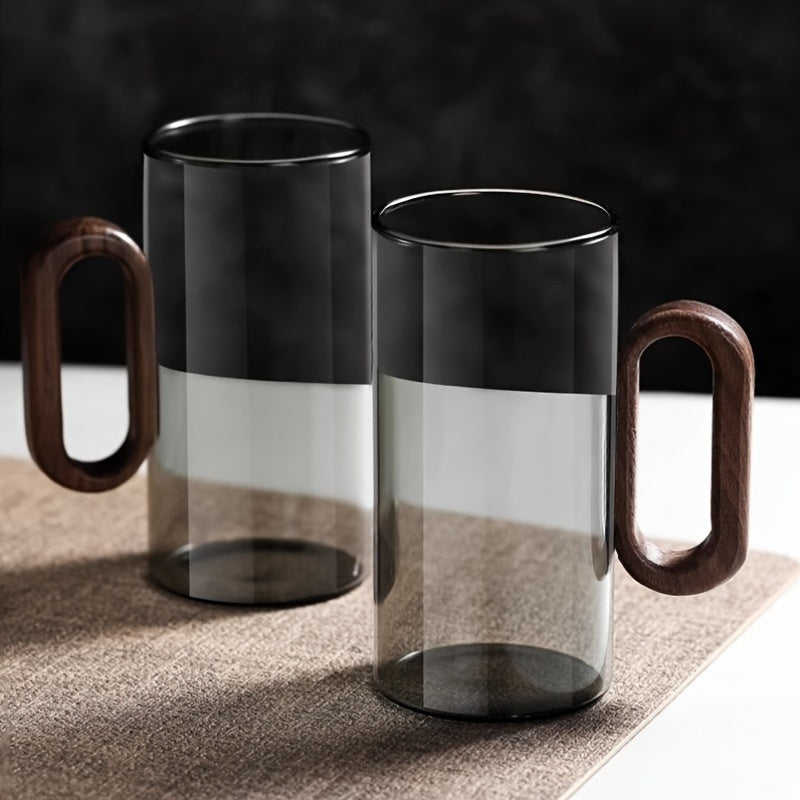 Champagne Apollo Home & Garden Ecofriendly Glass Mug Set with Dark Walnut Handle