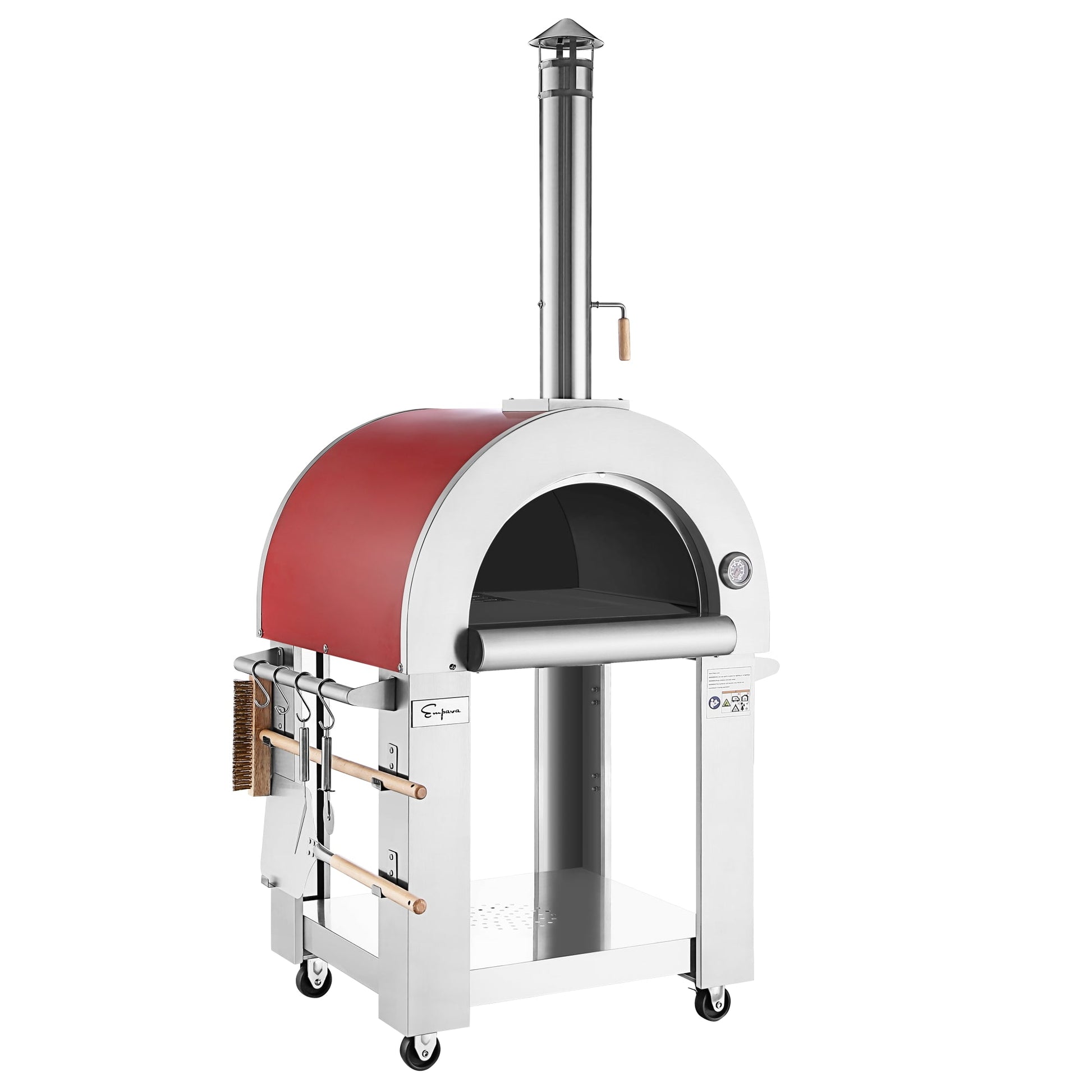 Burgundy Eunostus Kitchen Empava PG06 Outdoor Wood Fired Pizza Oven