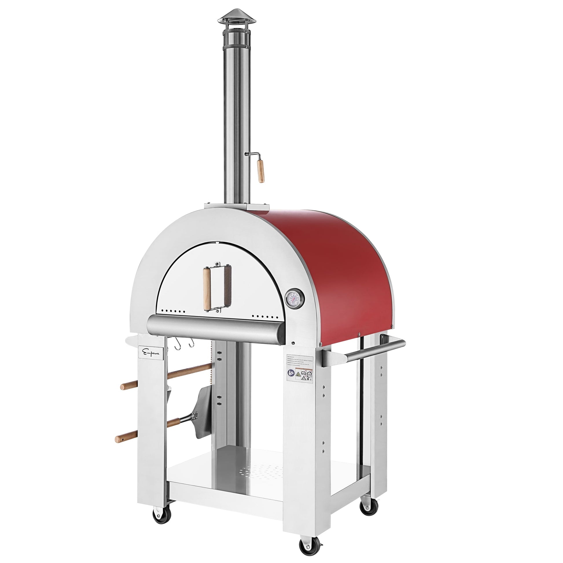 Burgundy Eunostus Kitchen Empava PG06 Outdoor Wood Fired Pizza Oven