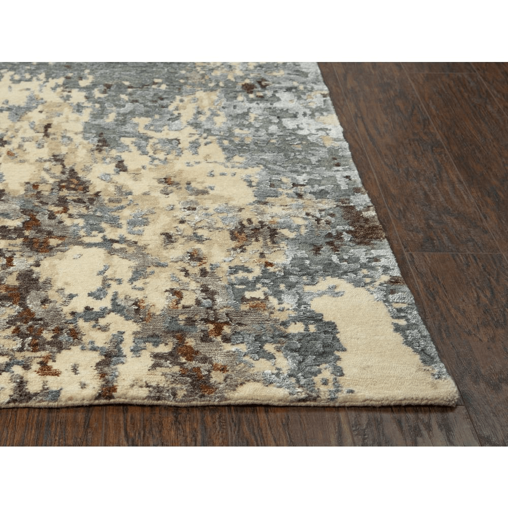 Lavender Windroot Bath & Beauty Hand Knotted Cut Pile Wool/ Viscose Rug, 8' x 10'