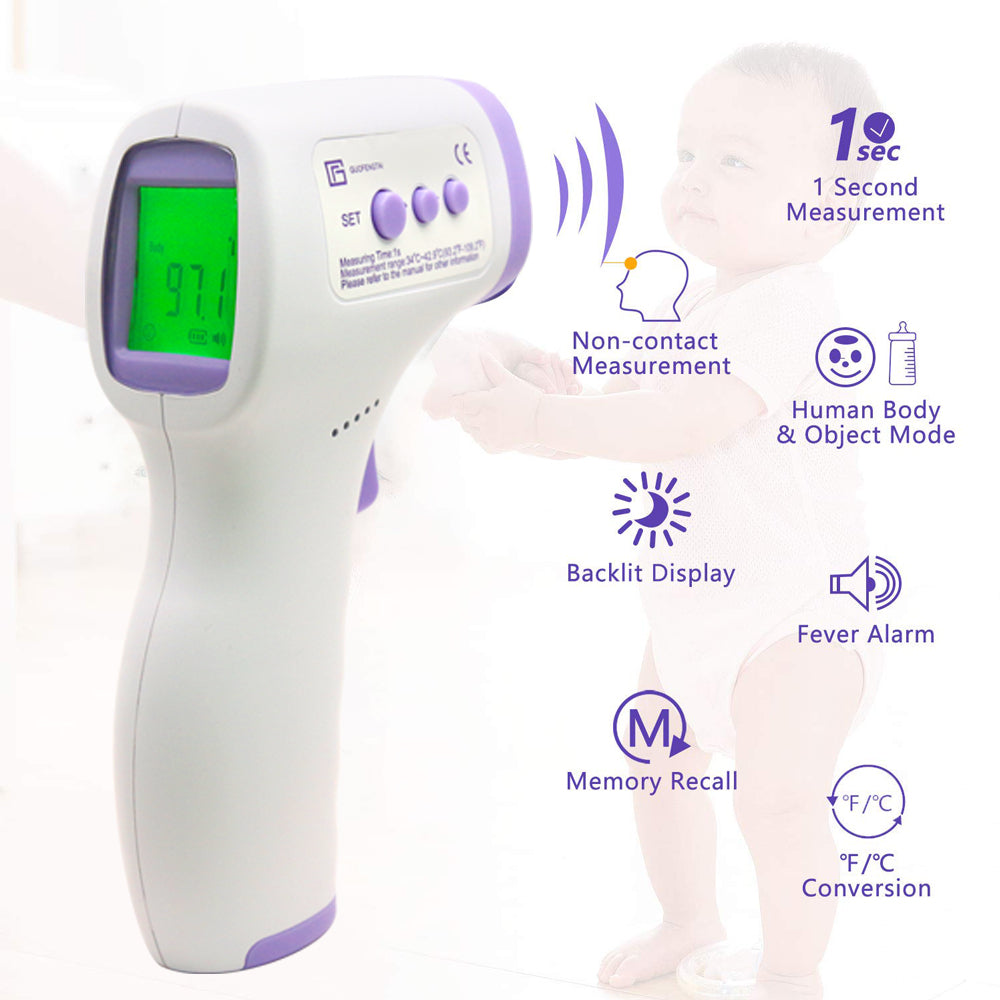 Pink Iolaus Healthcare Real-Time Health Monitoring Kit with Forehead Thermometer & Blood