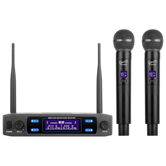 Sky Iapetus Audio & Video Supersonic VHF Dual Fixed Channel Professional Wireless Microphone