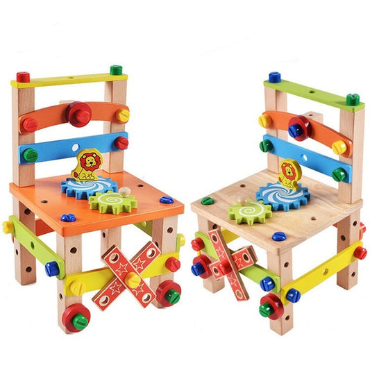 Maroon Asteria Toys Children's Chair Building Block Toys