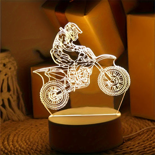 Champagne Apollo Home & Garden 3D Motocross LED Night Light USB Powered Decor Lamp