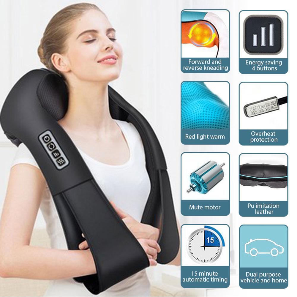 Pink Iolaus Healthcare Multifunctional Electric Shiatsu Neck Back Massager with Soothing Heat