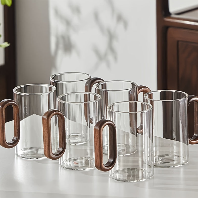 Champagne Apollo Home & Garden Ecofriendly Glass Mug Set with Dark Walnut Handle