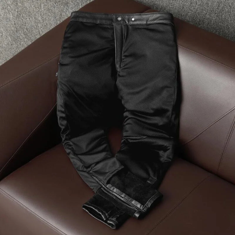 Next Level Fly Men's Genuine Leather Biker Joggers