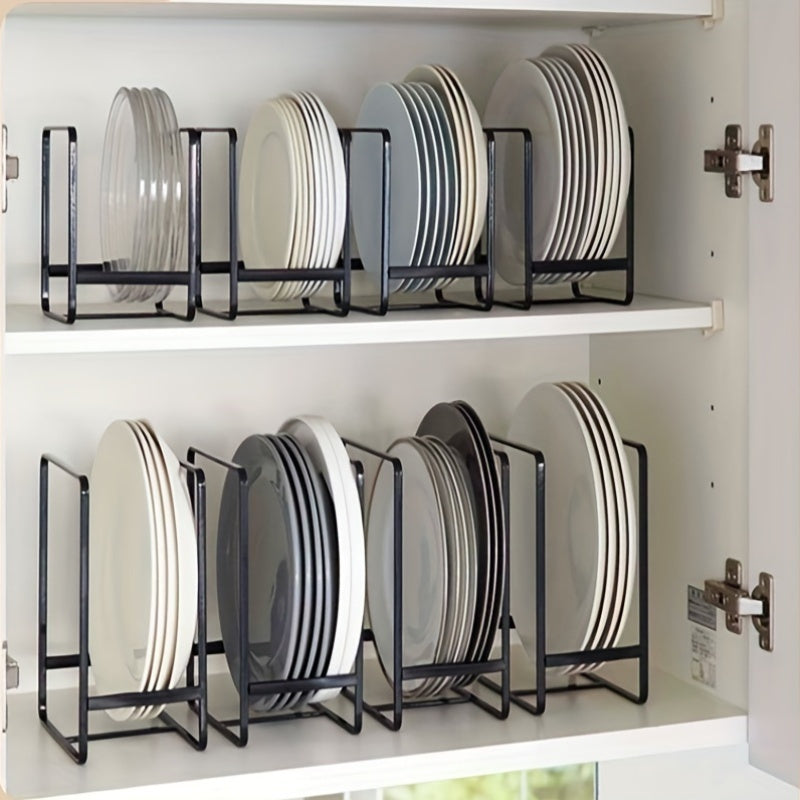 Champagne Apollo Home & Garden 3pcs Metal Plate Rack Storage Box - Vertical Rack Holder for Kitchen