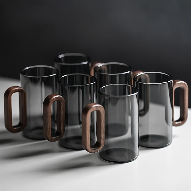 Champagne Apollo Home & Garden Ecofriendly Glass Mug Set with Dark Walnut Handle