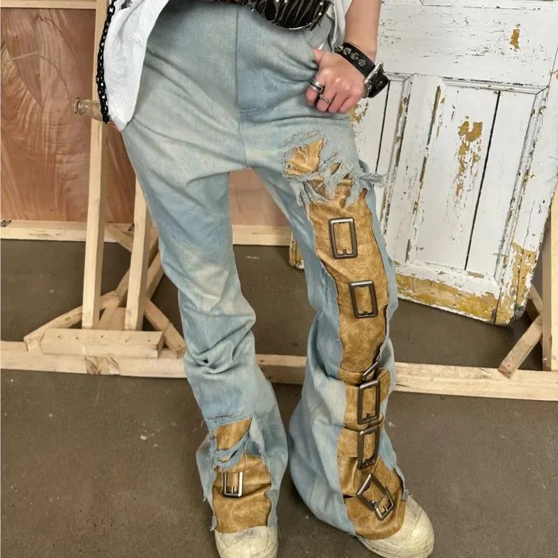 Next Level Fly Men's Distressed Dirty Washed Ripped Jeans