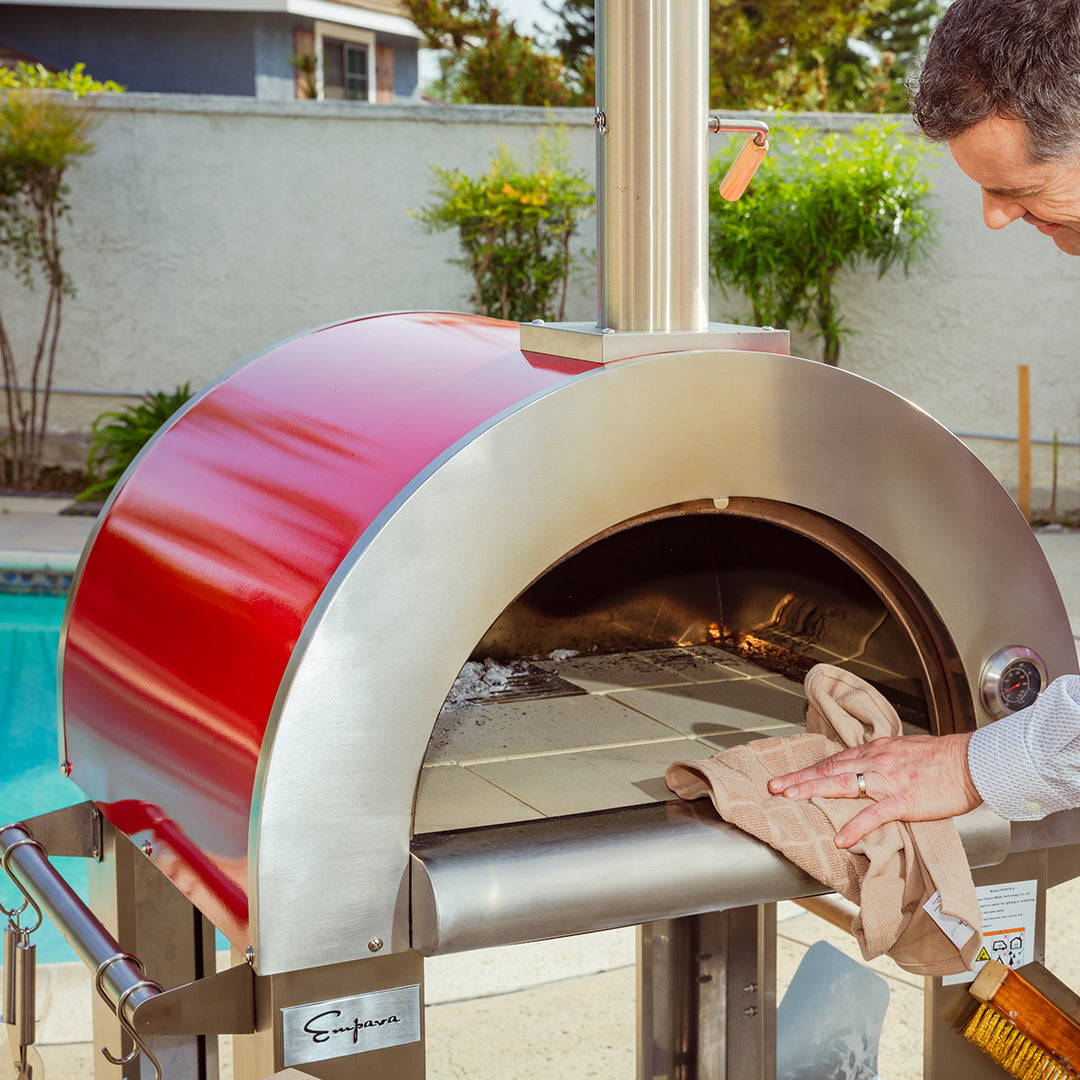 Burgundy Eunostus Kitchen Empava PG06 Outdoor Wood Fired Pizza Oven