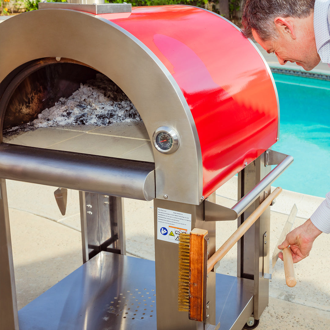 Burgundy Eunostus Kitchen Empava PG06 Outdoor Wood Fired Pizza Oven