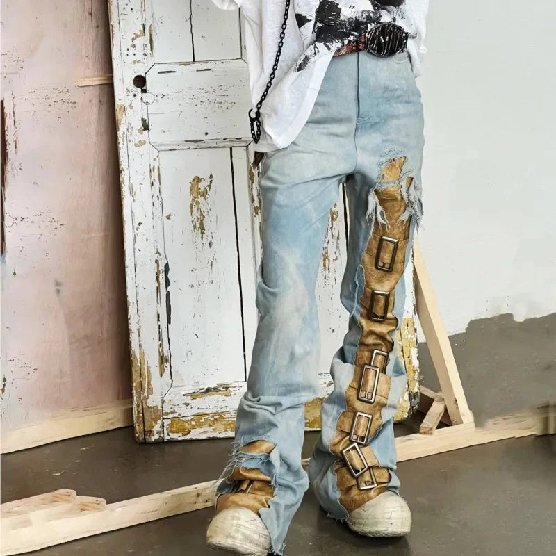 Next Level Fly Men's Distressed Dirty Washed Ripped Jeans