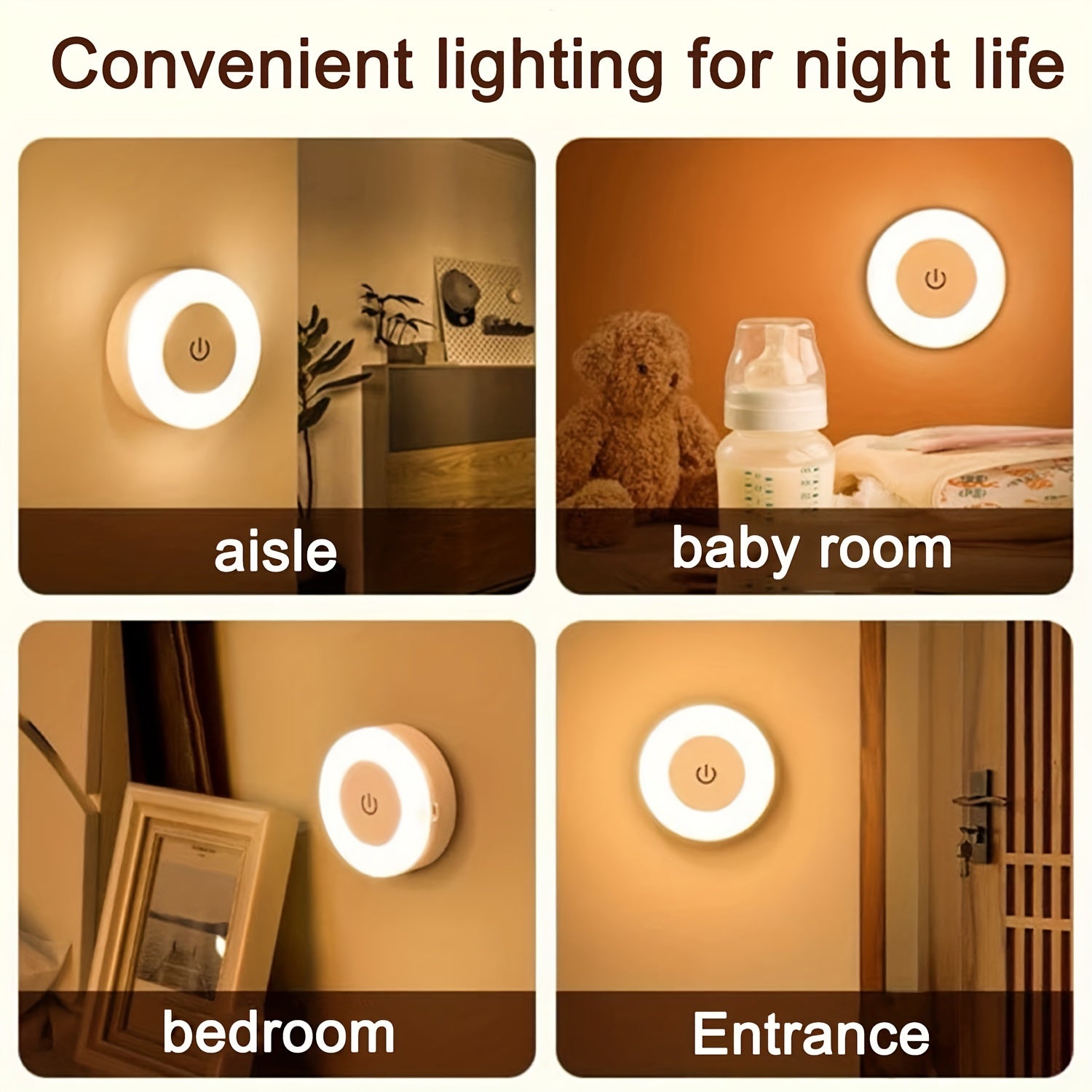 Champagne Apollo Home & Garden Versatile LED Touch Night Light for Home Decor