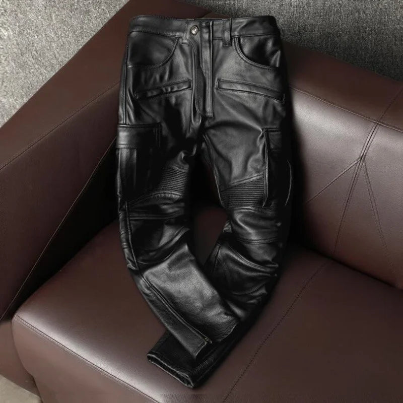 Next Level Fly Men's Genuine Leather Biker Joggers