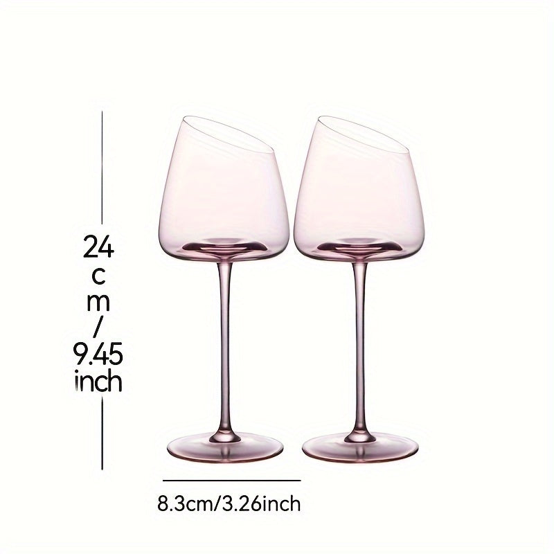 Champagne Apollo Home & Garden 2pcs Elegant Slanted Mouth Pink Flamingo Crystal Wine Glasses