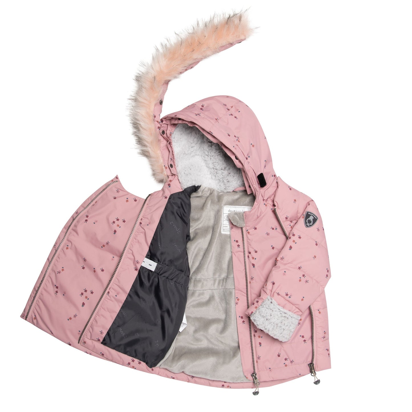 Chocolate Styx Kids & Babies Printed Flowers Two Piece Baby Snowsuit Pink