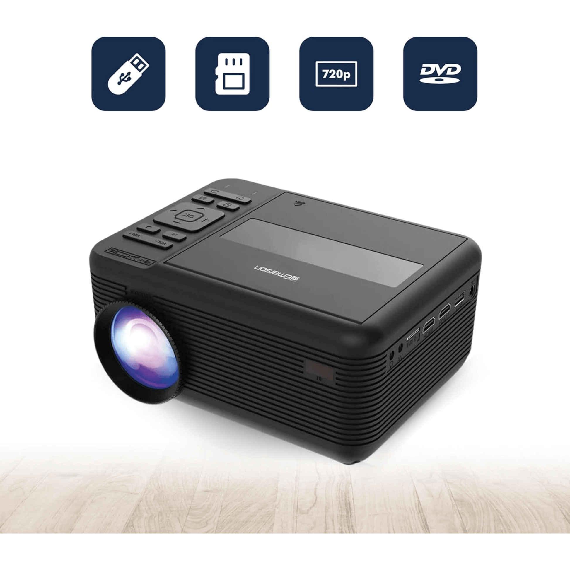 Sky Iapetus Audio & Video Emerson 150" Home Theater LCD Projector Combo with Built-In DVD Player