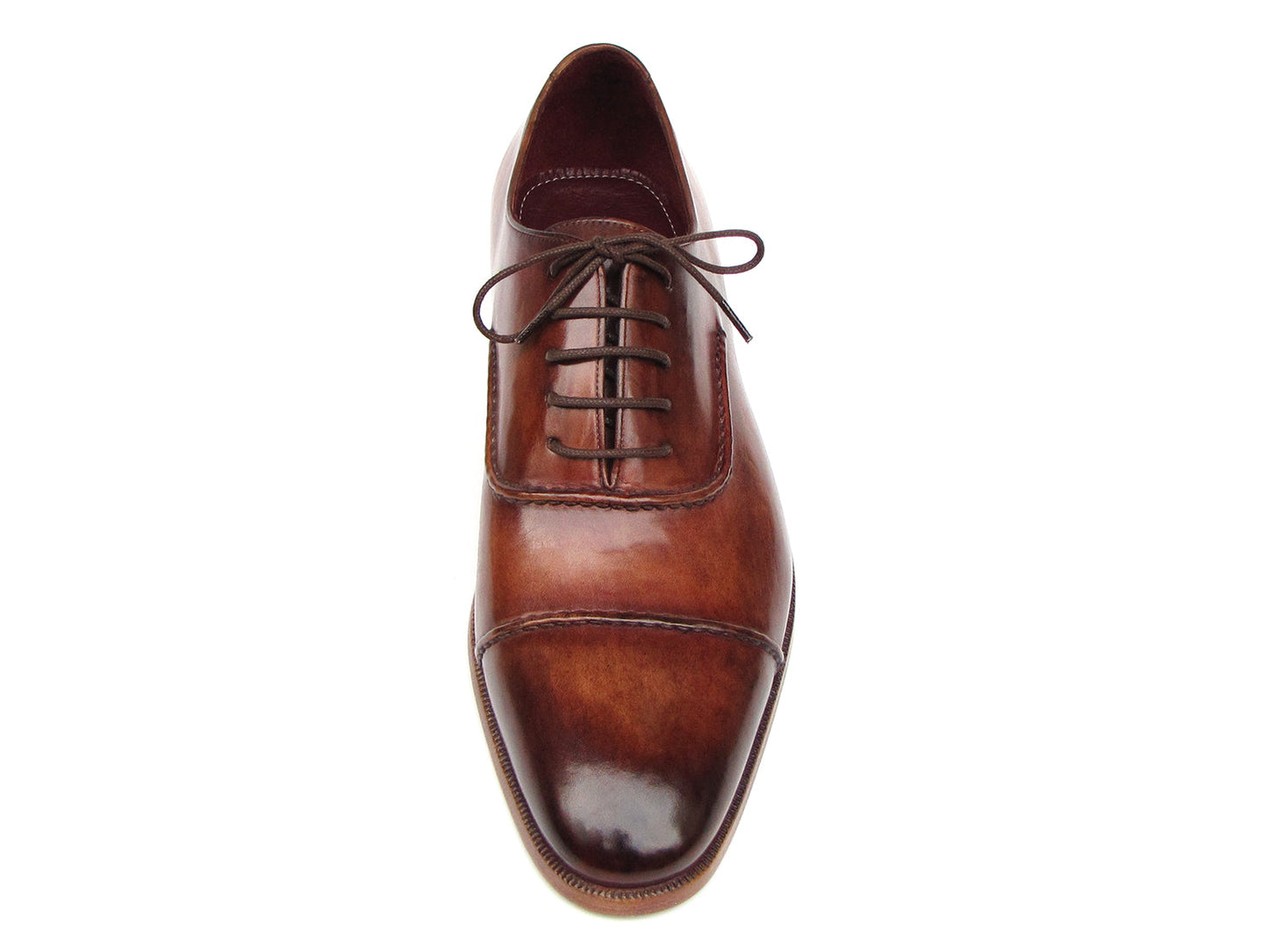 Ruby Ophion Footwear Paul Parkman Men's Captoe Oxfords Brown Hand Painted Shoes