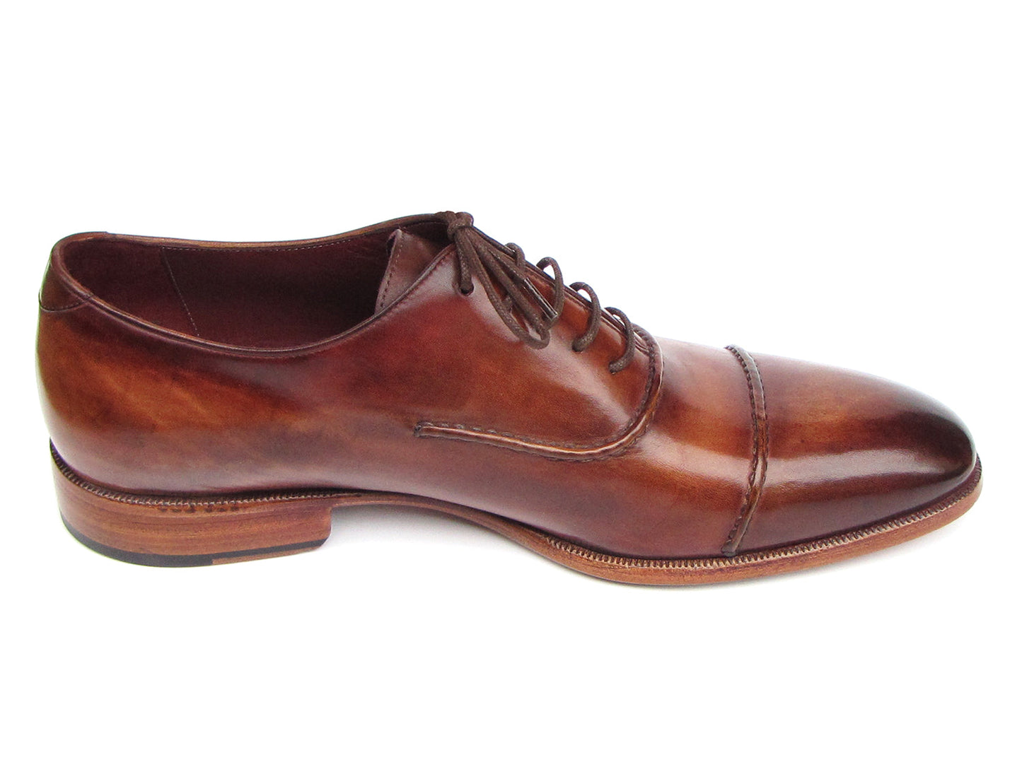 Ruby Ophion Footwear Paul Parkman Men's Captoe Oxfords Brown Hand Painted Shoes