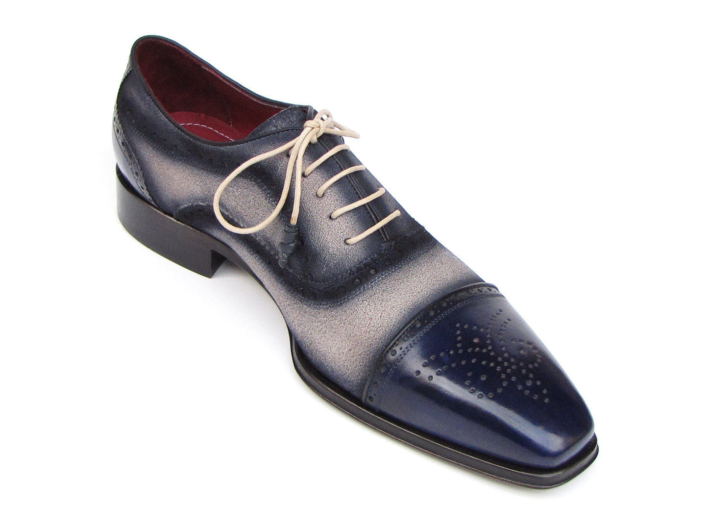 Ruby Ophion Footwear Paul Parkman Navy & Grey Captoe Oxfords (ID#024-BLS)