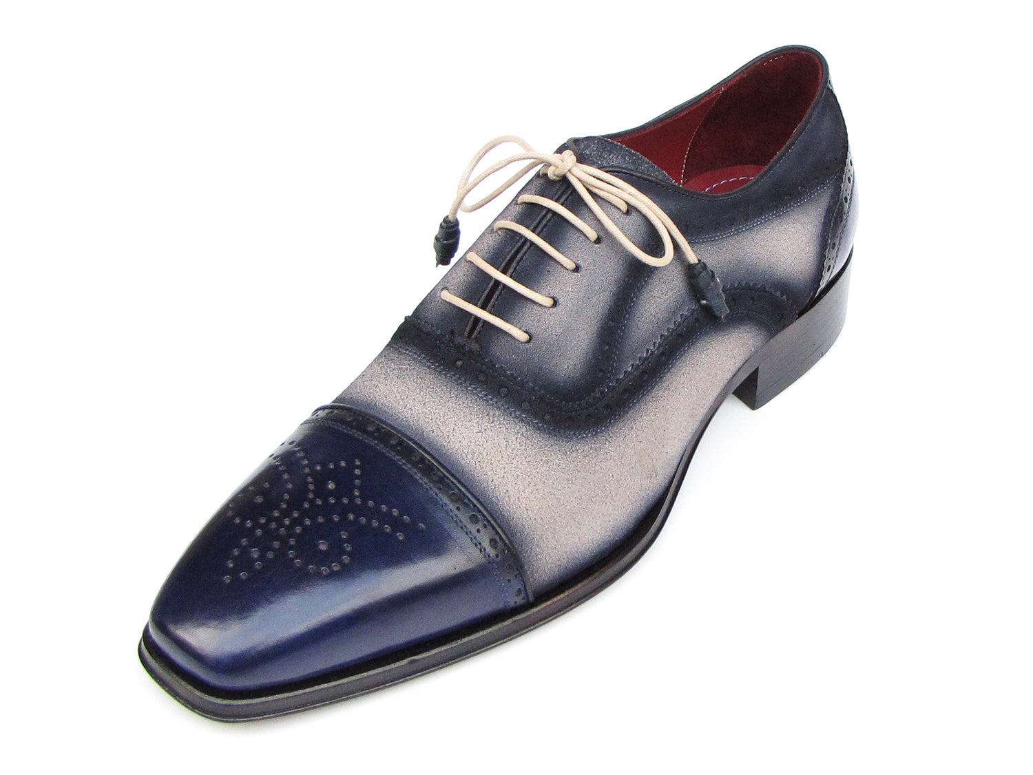 Ruby Ophion Footwear Paul Parkman Navy & Grey Captoe Oxfords (ID#024-BLS)